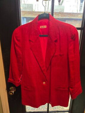TALBOTS Red Linen Blazer